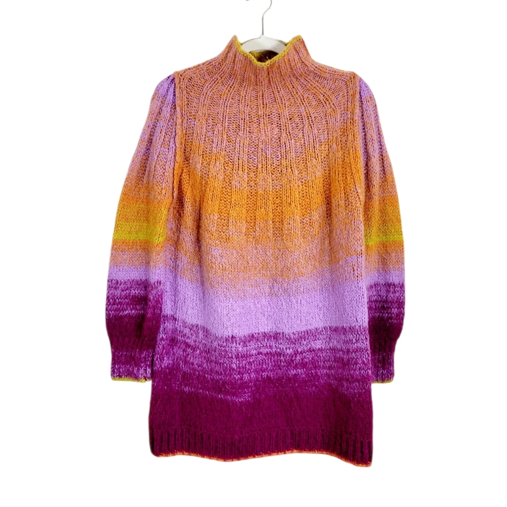 ANTHROPOLOGIE Peri Ombre Tunic Sweater Mohair Alpaca Wool Oversized Small - Picture 5 of 12